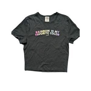 Victoria's Secret PINK SHORT SLEEVE CROP TEE LARGE